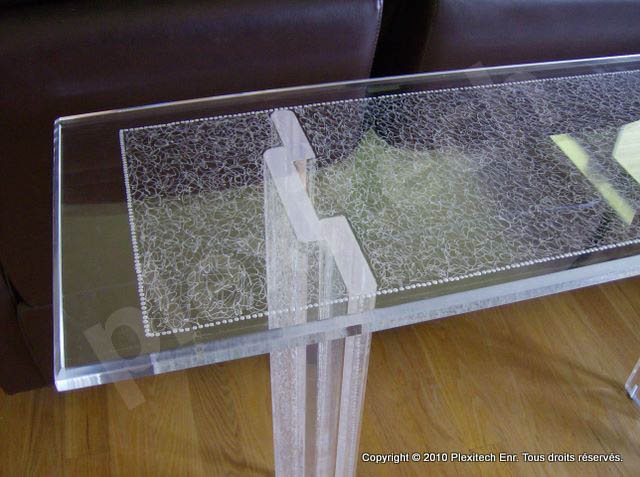 Gros plan de la texture d'acrylique de la table console — Plexitech