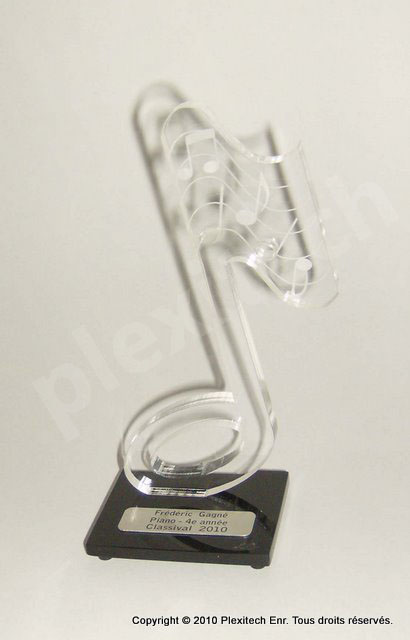 Trophée Note de musique en acrylique sur mesure — Plexitech